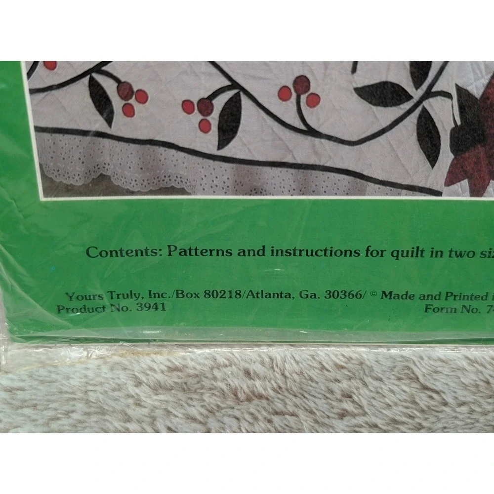 Vtg Yours Truly Carolina Lily Quilt Pattern Instructions 3941 Queen King Floral
